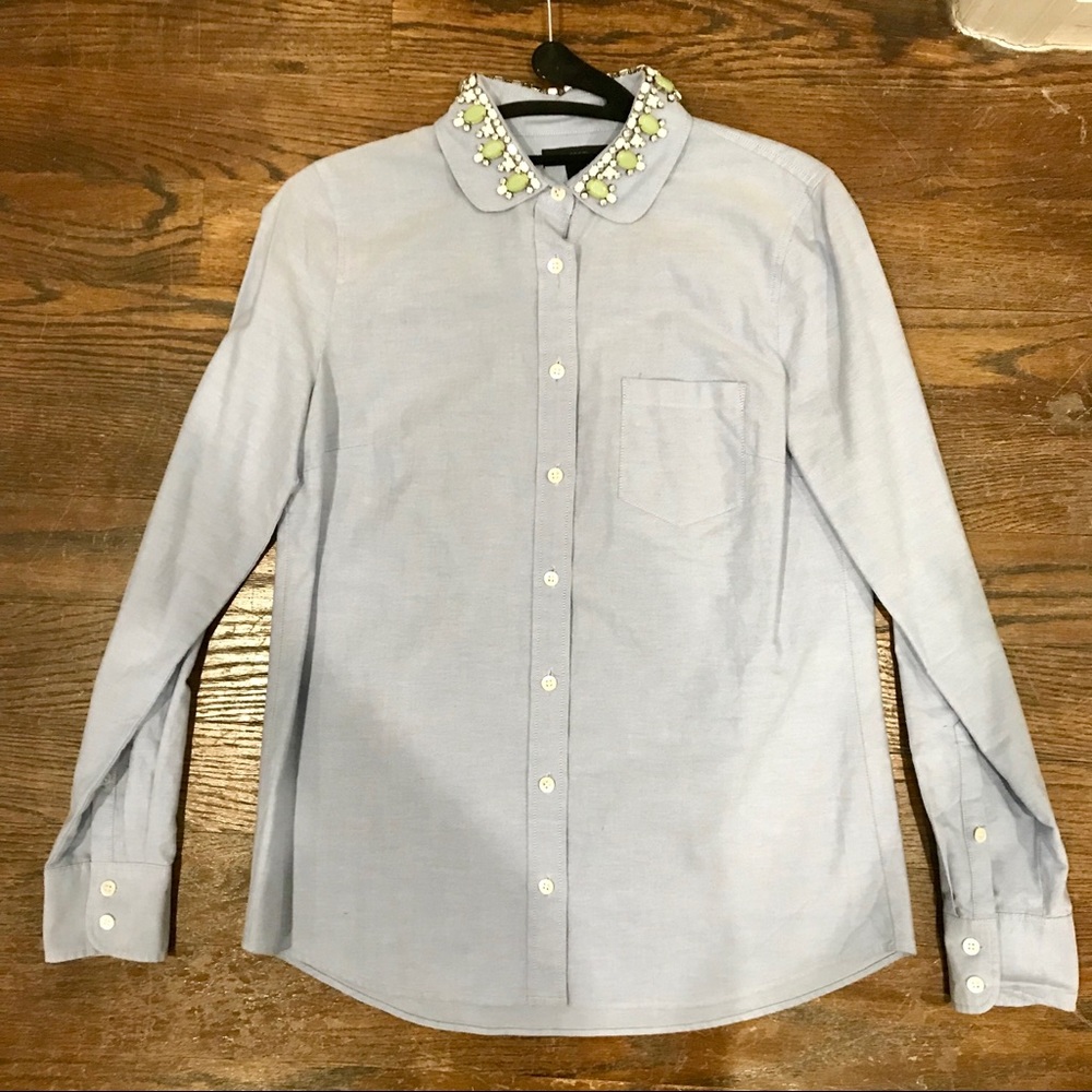 Brand New J Crew Button Front Long Sleeve Top